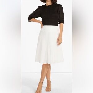 NIC+ZOE Nic & Zoe NWT Women's Summer Fling White Linen Midi Skirt White size 4
